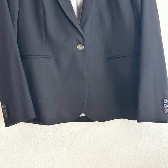 J Crew Womens Parke Wool Blazer Size 10P Black Classic Old Money Preppy Business - Picture 3 of 6